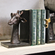 Pair of giraffe head book ends