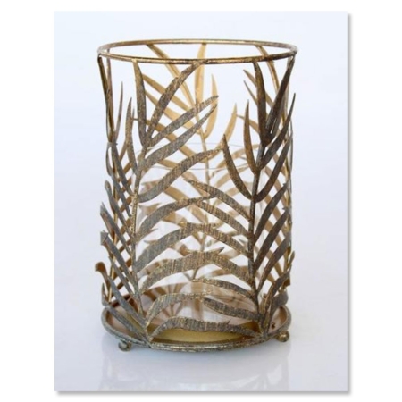 Gold Fern Detail Candle Holder