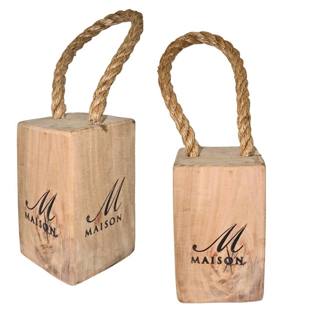 Door Stop Rope – Wooden Base with Rope - Image 3