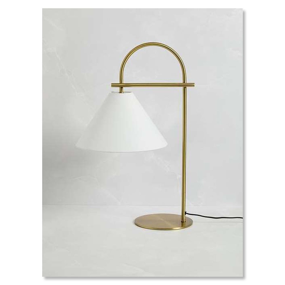 Bruno Brass Table Lamp with Shade – 550mm Height