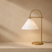 Bruno Brass Table Lamp with Shade
