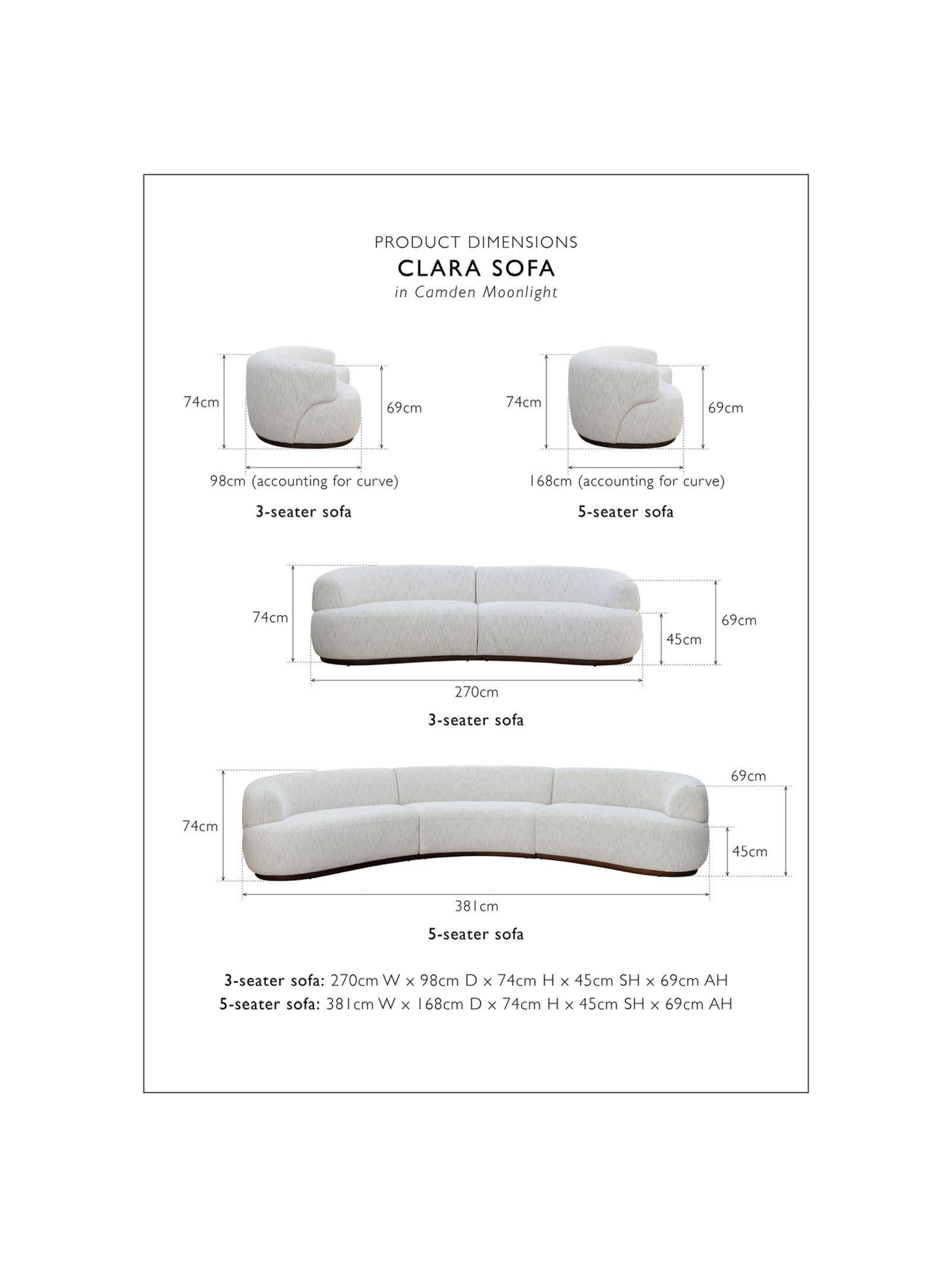Clara 3-Seater Sofa – Camden Moonlight