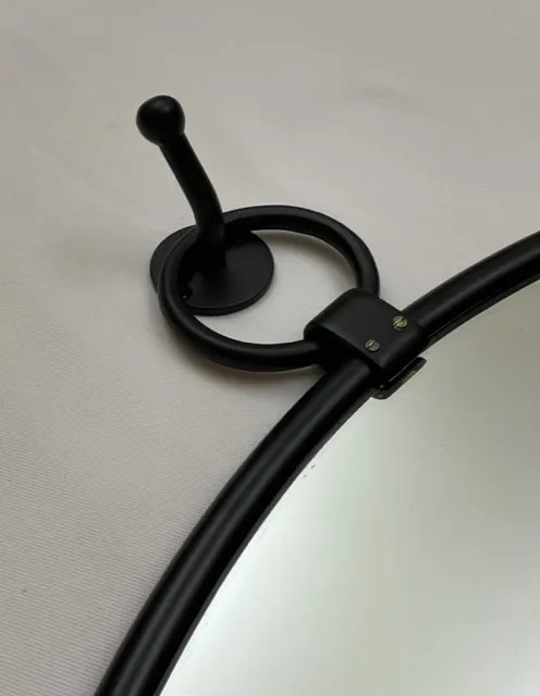 XXL Round Wall Mirror – Matte Black