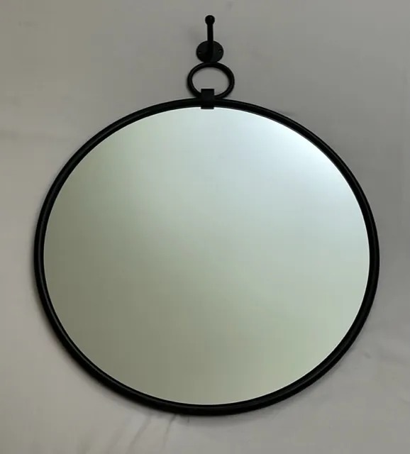 XXL Round Wall Mirror – Matte Black