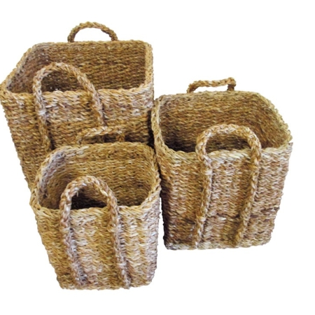 Square Planter Basket Set of 3 – Natural