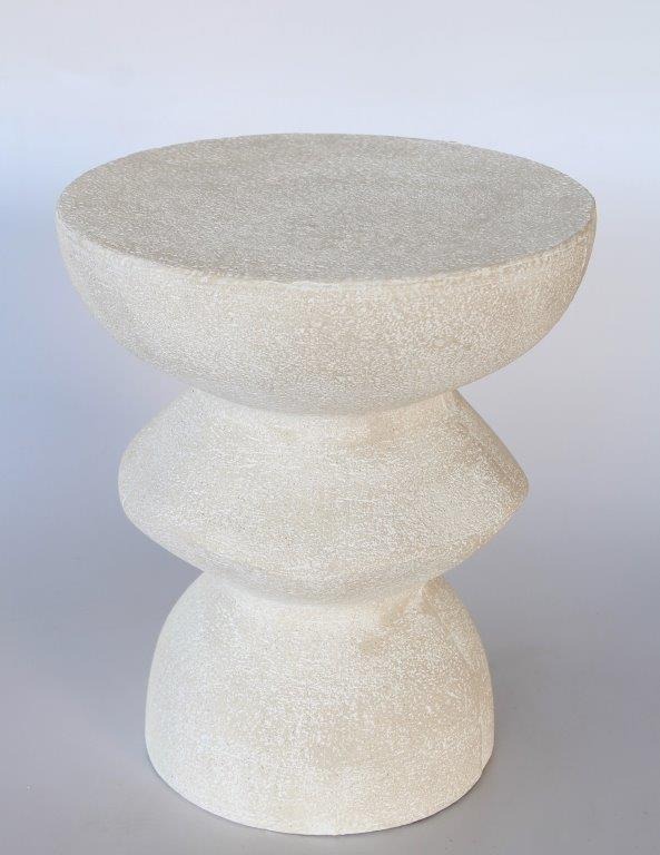 White Cement Look 25" Circle Table 46x40cm