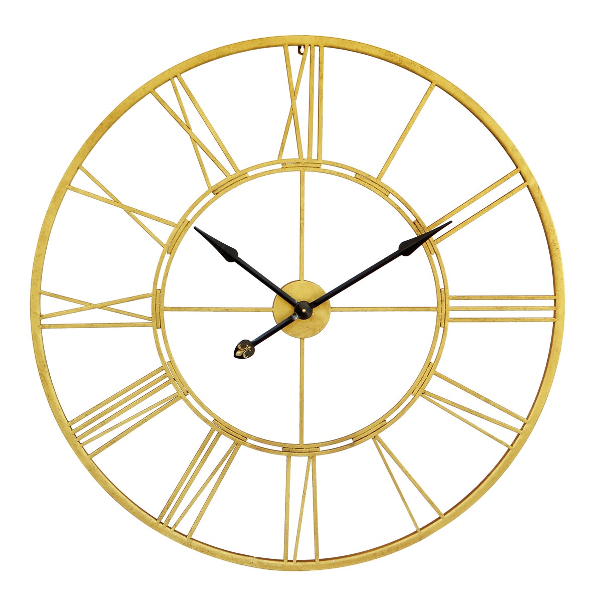 Cut Out Clock – Gold, Black & White 102cm