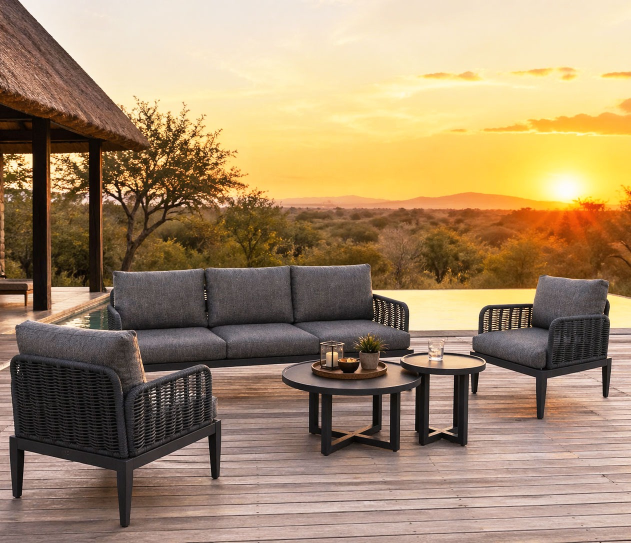 Utopia Outdoor Sofa Set – Eifel Aluminium Rope