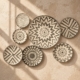 Grey & White Metal Plate Wall Hanging 56x96cm