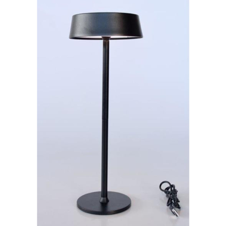 LED Lamp with Saucer Shade – Black, White & Blue