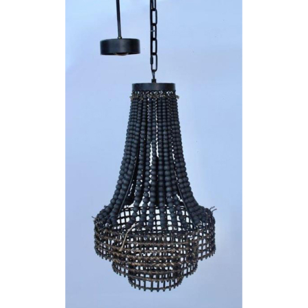 Dark Beaded Chandelier 61x39cm – Elegant Lighting