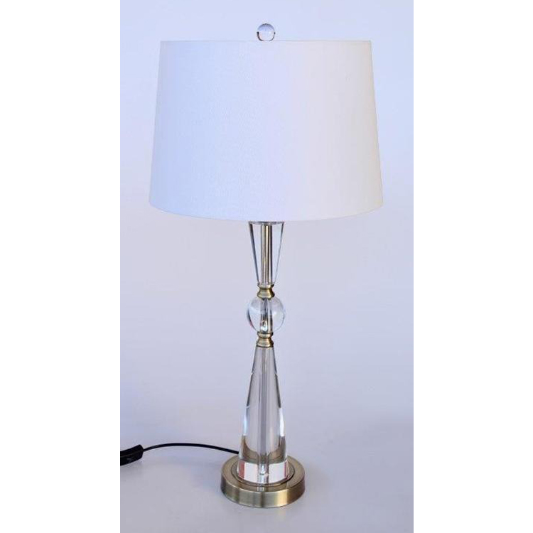 Tall Crystal Lamp with Harp Shade 80x38cm