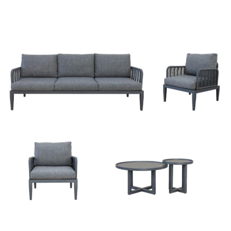 Utopia Outdoor Sofa Set – Eifel Aluminium Rope