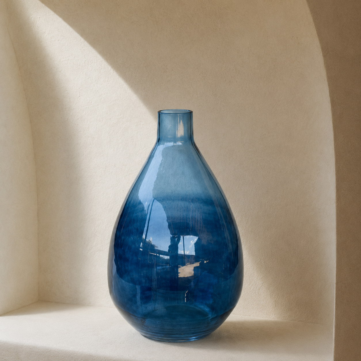 Extra Large Blue Ombre Glass Vase 50x30cm