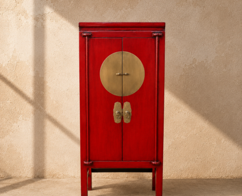 Red Lacquer 2-Door Wedding Cabinet – 195 x 80 x 40cm Red Lacquer 2-Door Wedding Cabinet – 195 x 80 x 40cm
