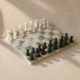 Large Green & Grey Marble Chess Set 36x36cm