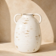 Cream Ceramic Vase with Two Handles 32x20x20cm