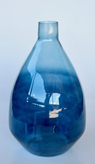Extra Large Blue Ombre Glass Vase 50x30cm