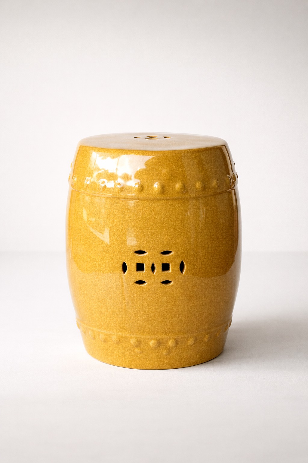 Mustard Ceramic Garden Stool
