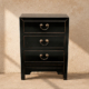 Black 3-Drawer Bedside Table